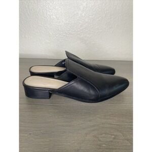42 Good Womens Rue Loafers Mule Black Leather Womens Sz 7Modern Versatile Preppy